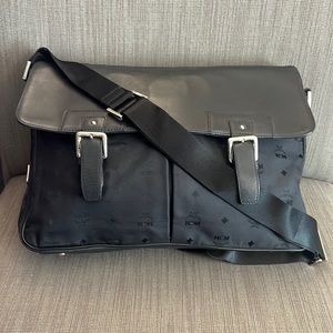 Prelove MCM Laptop Bag for 13 inch (Black leather/Nylon)